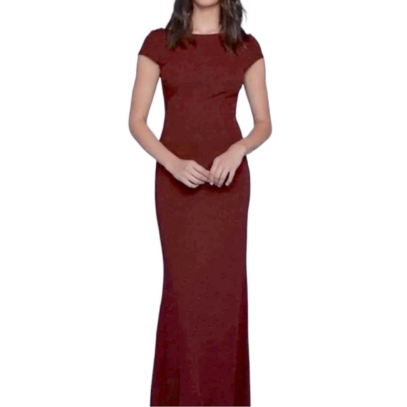 New Katie May x BHLDN Madison 2, 4, 6 Bordeaux Maroon Bow Back Long Bridesmaid - Picture 3 of 9